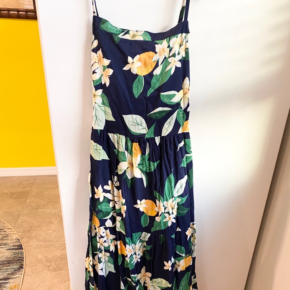 Old navy tropical summer blue Maxi Dress